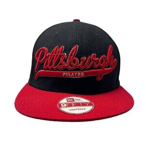 Pittsburgh Pirates Retro Script Logo Spell Out Snapback Hat Cap Wool 9Fifty
